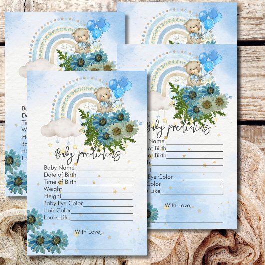 Papier Prédictions Baby Nous Pouvons Attendre Boho Arc-en