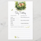 Papier Prédictions Baby shower Jeu Conseil Cerf (Devant)