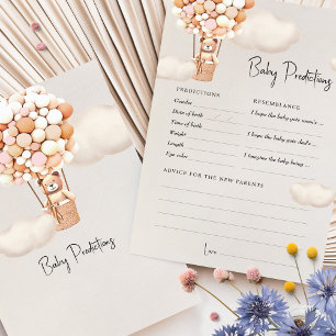 Papier Prédictions Baby shower Jeu Conseil Ours Ballons