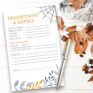 Papier Prédictions Conseil Halloween Activité Baby shower