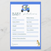 Papier Prédictions de bébé Éléphant & Singe Golf Shower (Devant)