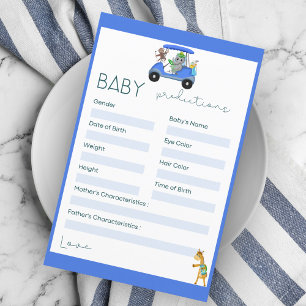 Papier Prédictions de bébé Éléphant & Singe Golf Shower