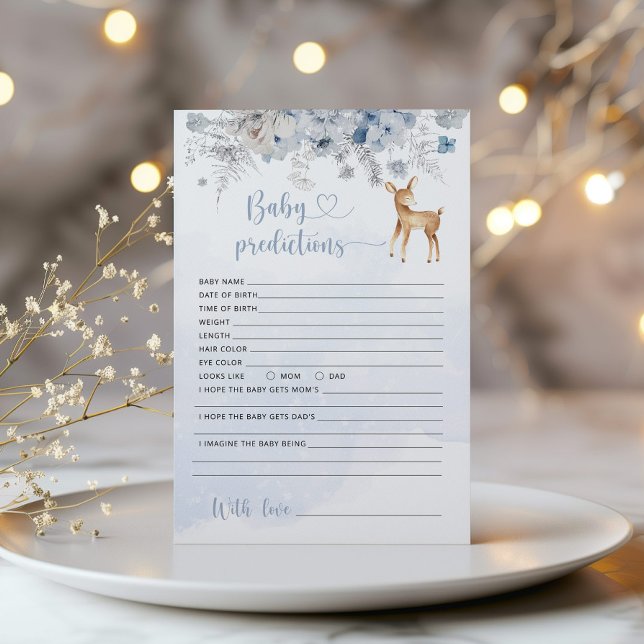 Papier Prédictions de cerfs-bébés bleu d'hiver pour bébé (Créateur téléchargé)