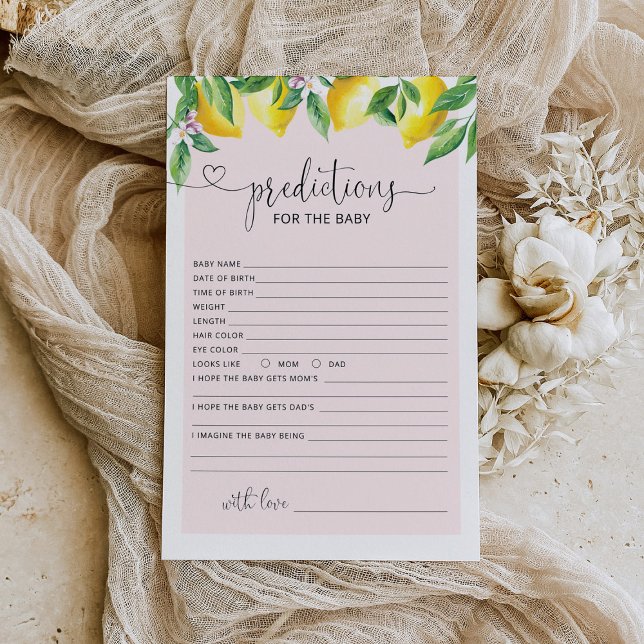 Papier Prédictions de citron d'agrumes roses pour bébé (Créateur téléchargé)