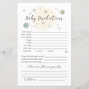 Papier Prédictions de petit chaton joueur pour bébé