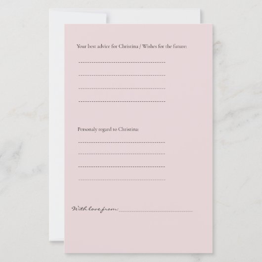 Papier Prédictions de ruban rose et jeu de conseils pour (Dos)