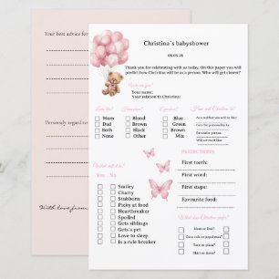 Papier Prédictions de ruban rose & jeux de conseils pour