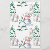 Papier Prédictions des bébés | Jeu de Baby shower d'hiver (Dos)