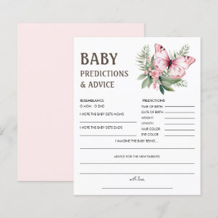 Papier Prédictions des bébés Jeu de Baby shower papillo
