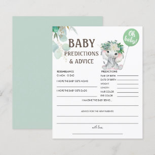 Papier Prédictions des bébés Jeu de ballon vert éléphan