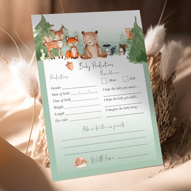 Papier Prédictions du Baby shower des bois pour bébés (Créateur téléchargé)