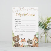 Papier Prédictions du Baby shower des bois pour bébés (Debout devant)