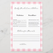 Papier Prédictions En vichy bébé rose (Devant)