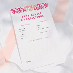Papier Prédictions et conseils de bébé Corail Rose & Jeu