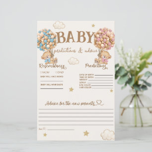 Papier prédictions et conseils de bébé jeu ours ballons
