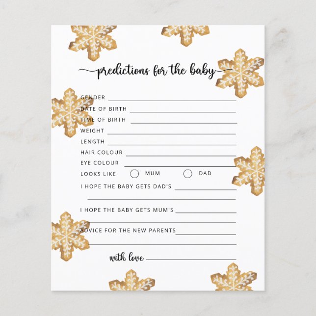 Papier Prédictions et conseils de bébé pour les cookies a (Devant)