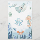 Papier Prédictions et conseils de bébé sous la mer chauss (Dos)