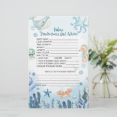Papier Prédictions et conseils de bébé sous la mer chauss (Debout devant)