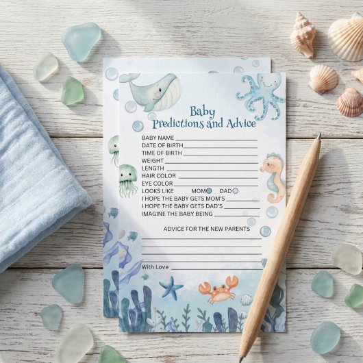 Papier Prédictions et conseils de bébé sous la mer chauss