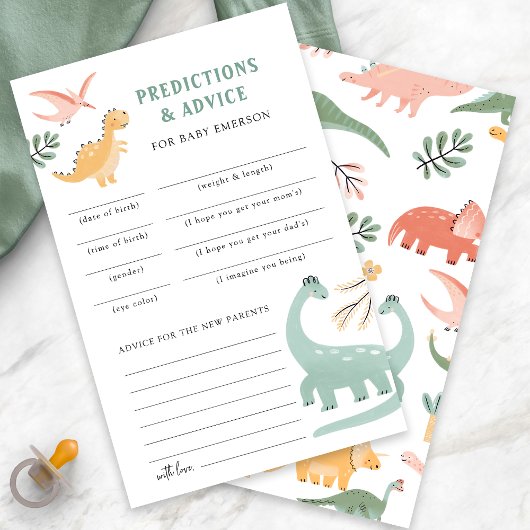 Papier Prédictions et Conseils de Dinosaures