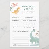 Papier Prédictions et Conseils de Dinosaures (Devant)