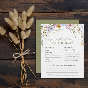 Papier Prédictions et conseils du Baby shower fleur sauva