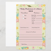 Papier Prédictions et conseils pour bébé (Devant / Derrière)