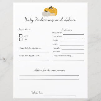 Papier Prédictions et conseils pour bébé