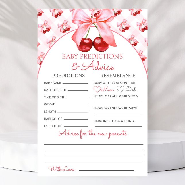 Papier Prédictions et Conseils pour Bébé Baby Shower (Créateur téléchargé)