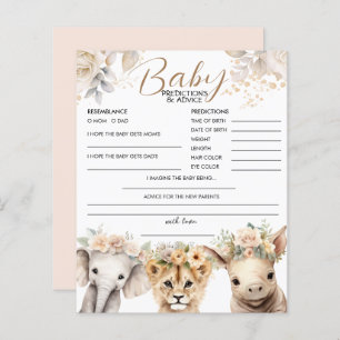 Papier Prédictions et conseils pour bébé Baby shower Safa