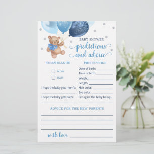Papier Prédictions et conseils pour bébé Baby shower Tedd