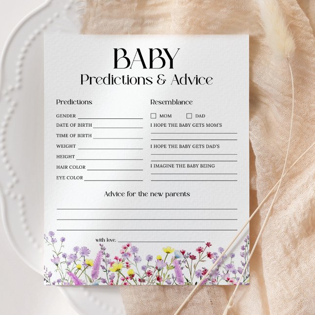 Papier Prédictions et conseils pour bébé Boho Fleur sauva (Créateur téléchargé)