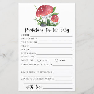 Papier Prédictions et conseils pour bébé champignon d'aut
