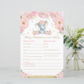 Papier Prédictions et conseils pour bébé éléphant floral (Debout devant)