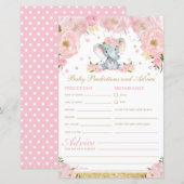 Papier Prédictions et conseils pour bébé éléphant floral (Devant / Derrière)