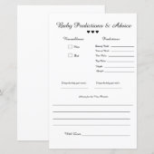 Papier Prédictions et conseils pour bébé en B&M minimalis (Devant / Derrière)