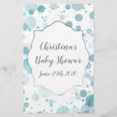 Papier Prédictions et conseils pour bébé garçon bleu douc (Dos)