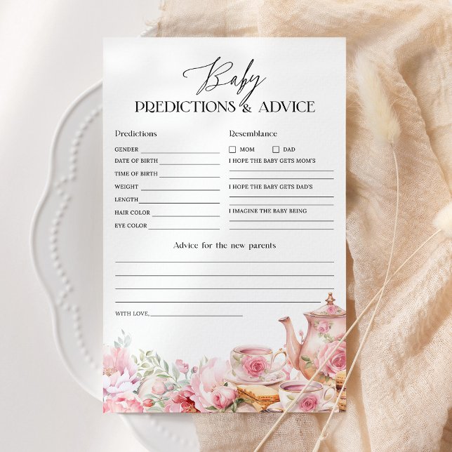 Papier Prédictions et conseils pour bébé Jeu de douche à  (Créateur téléchargé)