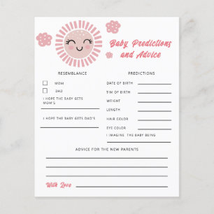 Papier Prédictions et conseils pour bébé Pink Sunshine