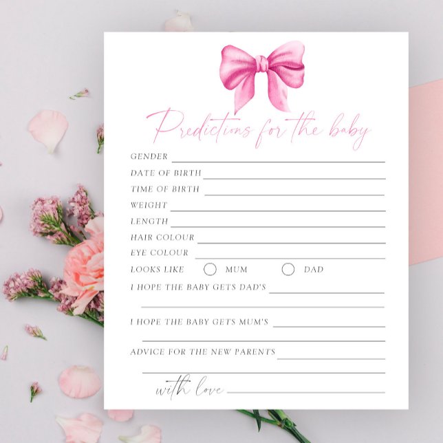 Papier Prédictions et conseils pour bébé shower bébé ruba (Créateur téléchargé)