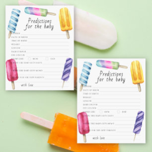 Papier Prédictions et conseils pour bébé shower Popsicle