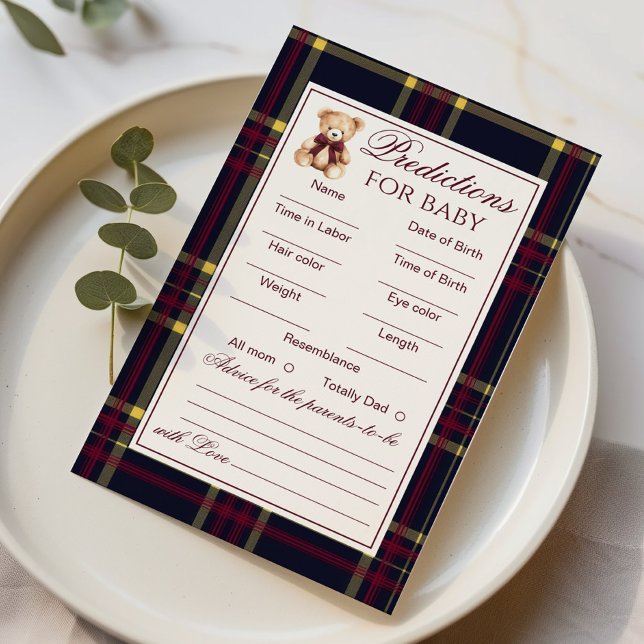 Papier Prédictions et conseils pour bébé Teddy Bear Rouge (Créateur téléchargé)