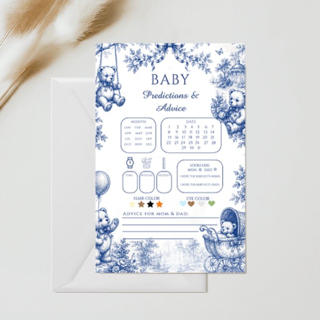 Papier Prédictions et conseils pour bébé Toile Bleue (Créateur téléchargé)