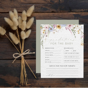 Papier Prédictions et conseils pour la baby shower de Wil