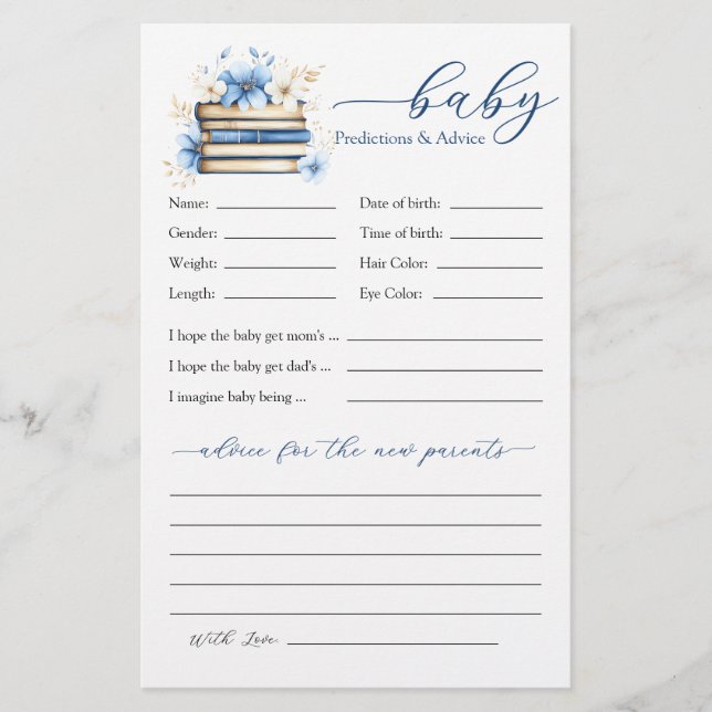 Papier Prédictions et conseils pour le brunch du bébé du  (Devant)