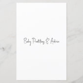 Papier Prédictions et Conseils pour le Jeu de Baby Shower (Dos)