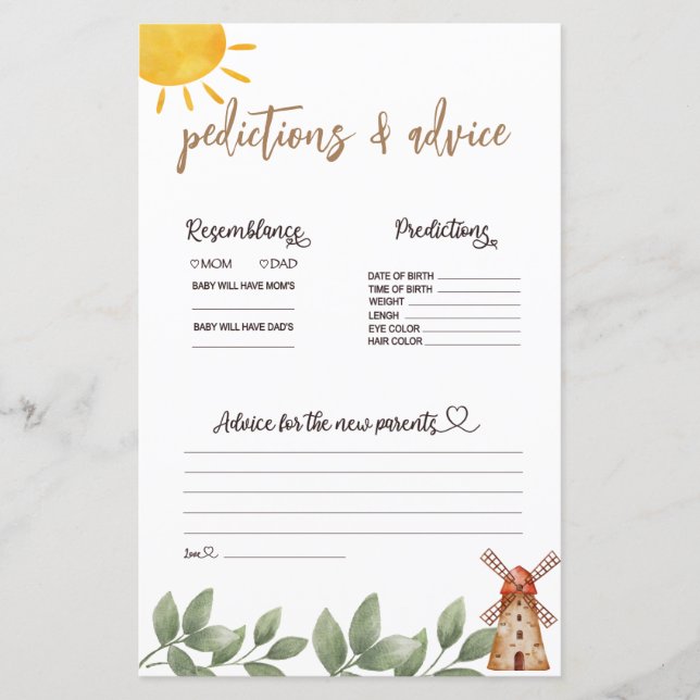 Papier Prédictions et conseils pour les animaux de ferme (Devant)