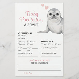Papier Prédictions et conseils sur le Baby shower de capt