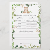 Papier Prédictions et conseils sur le Baby shower de l'ou (Devant / Derrière)