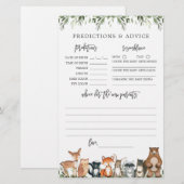 Papier Prédictions et conseils sur le Baby shower des boi (Devant / Derrière)